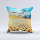 Sunny Day Desert ink-Fuzed Decorative Throw Pillow