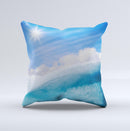 Sunny Day Waves Ink-Fuzed Decorative Throw Pillow