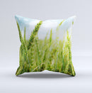 Sunny Wheat Field ink-Fuzed Decorative Throw Pillow