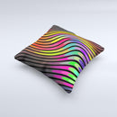 Swirled Neon Abstract Lines Ink-Fuzed Decorative Throw Pillow