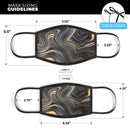 Swirling Black and Gold Vector - Made in USA Mouth Cover Unisex Anti-Dust Cotton Blend Reusable & Washable Face Mask with Adjustable Sizing for Adult or Child