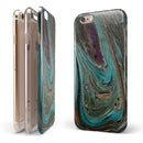 Swirling Dark Acrylic Marble iPhone 6/6s or 6/6s Plus 2-Piece Hybrid INK-Fuzed Case