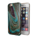 Swirling Dark Acrylic Marble iPhone 6/6s or 6/6s Plus 2-Piece Hybrid INK-Fuzed Case