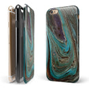 Swirling Dark Acrylic Marble iPhone 6/6s or 6/6s Plus 2-Piece Hybrid INK-Fuzed Case