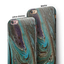 Swirling Dark Acrylic Marble iPhone 6/6s or 6/6s Plus 2-Piece Hybrid INK-Fuzed Case
