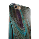 Swirling Dark Acrylic Marble iPhone 6/6s or 6/6s Plus 2-Piece Hybrid INK-Fuzed Case