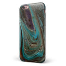 Swirling Dark Acrylic Marble iPhone 6/6s or 6/6s Plus 2-Piece Hybrid INK-Fuzed Case