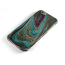 Swirling Dark Acrylic Marble iPhone 6/6s or 6/6s Plus 2-Piece Hybrid INK-Fuzed Case