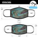 Swirling Dark Acrylic Marble - Made in USA Mouth Cover Unisex Anti-Dust Cotton Blend Reusable & Washable Face Mask with Adjustable Sizing for Adult or Child