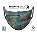 Swirling Dark Acrylic Marble - Made in USA Mouth Cover Unisex Anti-Dust Cotton Blend Reusable & Washable Face Mask with Adjustable Sizing for Adult or Child