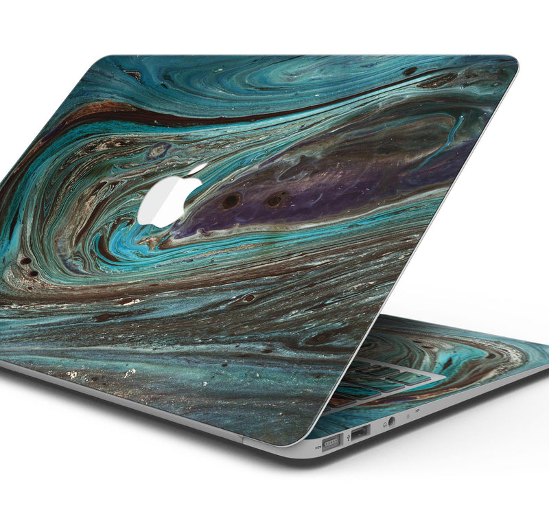 Swirling Dark Acrylic Marble- Skin Decal Wrap Kit Compatible with the Apple MacBook Pro, Pro with Touch Bar or Air (11", 12", 13", 15" & 16" - All Versions Available)