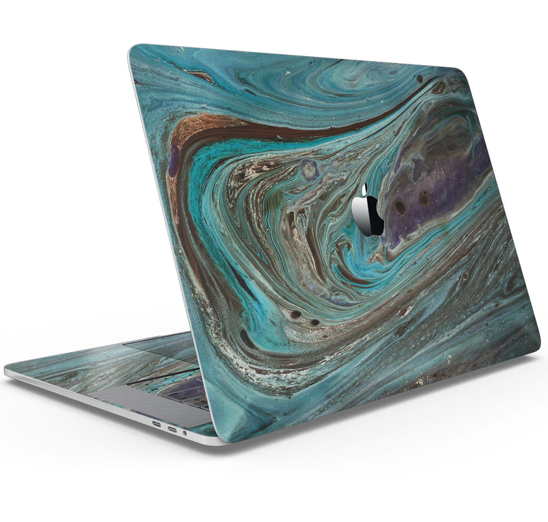 Swirling Dark Acrylic Marble- Skin Decal Wrap Kit Compatible with the Apple MacBook Pro, Pro with Touch Bar or Air (11", 12", 13", 15" & 16" - All Versions Available)