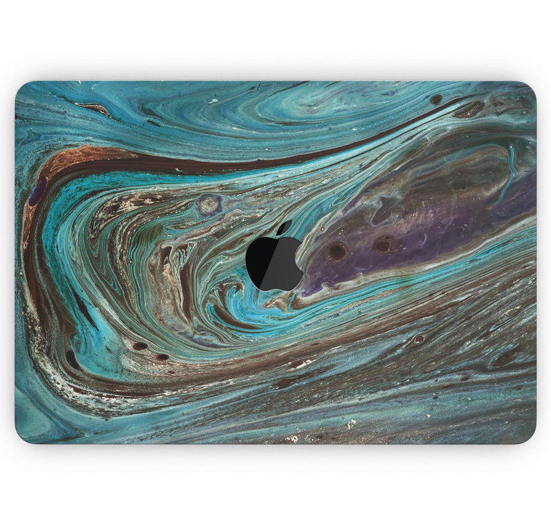 Swirling Dark Acrylic Marble- Skin Decal Wrap Kit Compatible with the Apple MacBook Pro, Pro with Touch Bar or Air (11", 12", 13", 15" & 16" - All Versions Available)