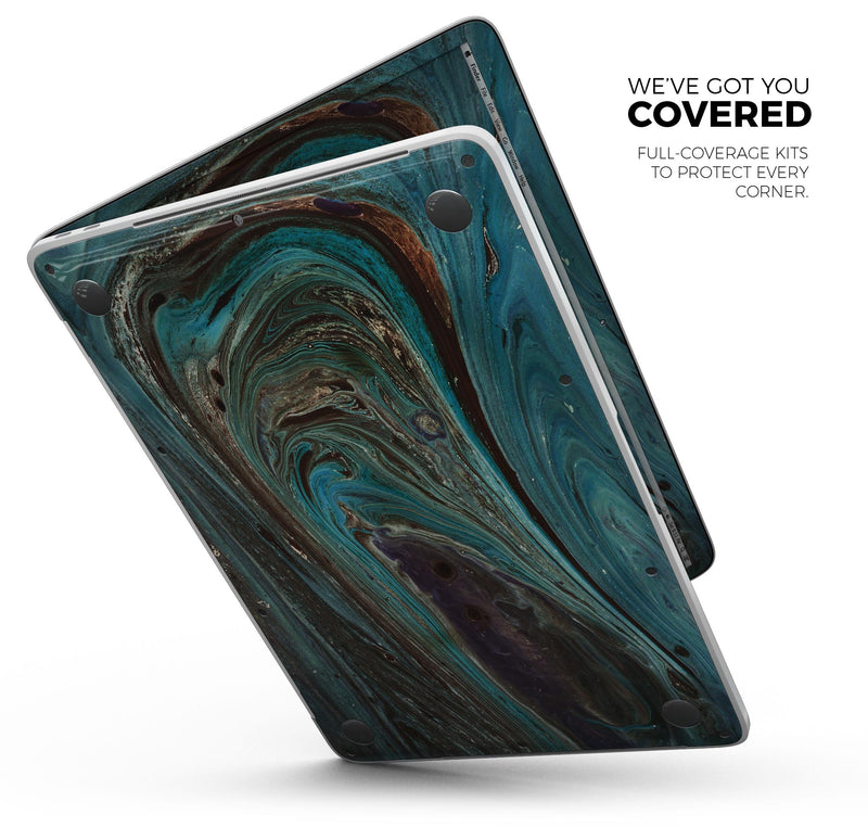 Swirling Dark Acrylic Marble- Skin Decal Wrap Kit Compatible with the Apple MacBook Pro, Pro with Touch Bar or Air (11", 12", 13", 15" & 16" - All Versions Available)
