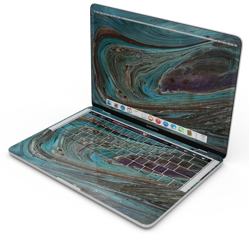 Swirling Dark Acrylic Marble- Skin Decal Wrap Kit Compatible with the Apple MacBook Pro, Pro with Touch Bar or Air (11", 12", 13", 15" & 16" - All Versions Available)