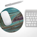 Swirling Dark Acrylic Marble// WaterProof Rubber Foam Backed Anti-Slip Mouse Pad for Home Work Office or Gaming Computer Desk