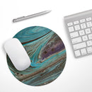 Swirling Dark Acrylic Marble// WaterProof Rubber Foam Backed Anti-Slip Mouse Pad for Home Work Office or Gaming Computer Desk