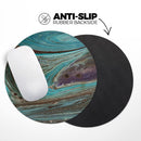 Swirling Dark Acrylic Marble// WaterProof Rubber Foam Backed Anti-Slip Mouse Pad for Home Work Office or Gaming Computer Desk