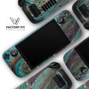 Swirling Dark Acrylic Marble // Full Body Skin Decal Wrap Kit for the Steam Deck handheld gaming computer