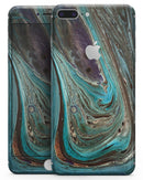 Swirling Dark Acrylic Marble - Skin-kit for the iPhone 8 or 8 Plus