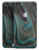 Swirling Dark Acrylic Marble - Skin-kit for the iPhone 8 or 8 Plus