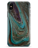 Swirling Dark Acrylic Marble - iPhone X Clipit Case