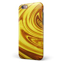 Swirling Liquid Gold iPhone 6/6s or 6/6s Plus 2-Piece Hybrid INK-Fuzed Case