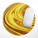 Swirling Liquid Gold// WaterProof Rubber Foam Backed Anti-Slip Mouse Pad for Home Work Office or Gaming Computer Desk