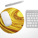 Swirling Liquid Gold// WaterProof Rubber Foam Backed Anti-Slip Mouse Pad for Home Work Office or Gaming Computer Desk