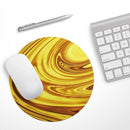 Swirling Liquid Gold// WaterProof Rubber Foam Backed Anti-Slip Mouse Pad for Home Work Office or Gaming Computer Desk
