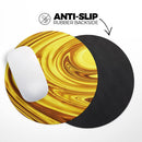 Swirling Liquid Gold// WaterProof Rubber Foam Backed Anti-Slip Mouse Pad for Home Work Office or Gaming Computer Desk
