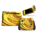 Swirling Liquid Gold // Skin Decal Wrap Kit for Nintendo Switch Console & Dock, Joy-Cons, Pro Controller, Lite, 3DS XL, 2DS XL, DSi, or Wii - Vinyl Skin Wrap for Nintendo Switch 2, OLED, Lite, Pro Controller, Wii & Classic Handhelds