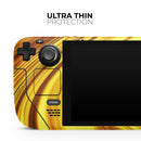 Swirling Liquid Gold // Full Body Skin Decal Wrap Kit for the Steam Deck handheld gaming computer