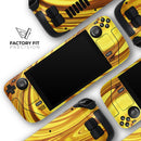 Swirling Liquid Gold // Full Body Skin Decal Wrap Kit for the Steam Deck handheld gaming computer