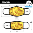 Swirling Liquid Gold  - Made in USA Mouth Cover Unisex Anti-Dust Cotton Blend Reusable & Washable Face Mask with Adjustable Sizing for Adult or Child