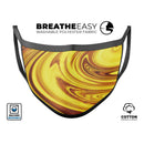 Swirling Liquid Gold  - Made in USA Mouth Cover Unisex Anti-Dust Cotton Blend Reusable & Washable Face Mask with Adjustable Sizing for Adult or Child