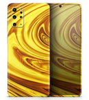 Swirling Liquid Gold - Premium Vinyl Skin Decal for Samsung Galaxy S25 Ultra, S24, S23, S22 & All Galaxy S Models