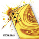 Swirling Liquid Gold - Premium Vinyl Skin Decal for Samsung Galaxy S25 Ultra, S24, S23, S22 & All Galaxy S Models