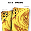 Swirling Liquid Gold - Premium Vinyl Skin Decal for Samsung Galaxy S25 Ultra, S24, S23, S22 & All Galaxy S Models