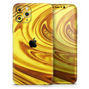 Swirling Liquid Gold  - Protective Skin Wrap & Decal – Compatible with iPhone SE to iPhone 17 Pro Max (All Models)