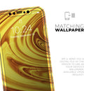 Swirling Liquid Gold  - Protective Skin Wrap & Decal – Compatible with iPhone SE to iPhone 17 Pro Max (All Models)