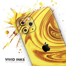 Swirling Liquid Gold  - Protective Skin Wrap & Decal – Compatible with iPhone SE to iPhone 17 Pro Max (All Models)