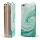 Swirling Mint Acrylic Marble iPhone 6/6s or 6/6s Plus 2-Piece Hybrid INK-Fuzed Case