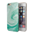 Swirling Mint Acrylic Marble iPhone 6/6s or 6/6s Plus 2-Piece Hybrid INK-Fuzed Case