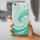 Swirling Mint Acrylic Marble iPhone 6/6s or 6/6s Plus 2-Piece Hybrid INK-Fuzed Case