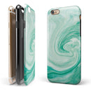 Swirling Mint Acrylic Marble iPhone 6/6s or 6/6s Plus 2-Piece Hybrid INK-Fuzed Case