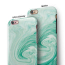 Swirling Mint Acrylic Marble iPhone 6/6s or 6/6s Plus 2-Piece Hybrid INK-Fuzed Case