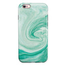 Swirling Mint Acrylic Marble iPhone 6/6s or 6/6s Plus 2-Piece Hybrid INK-Fuzed Case