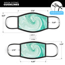 Swirling Mint Acrylic Marble - Made in USA Mouth Cover Unisex Anti-Dust Cotton Blend Reusable & Washable Face Mask with Adjustable Sizing for Adult or Child