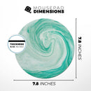 Swirling Mint Acrylic Marble// WaterProof Rubber Foam Backed Anti-Slip Mouse Pad for Home Work Office or Gaming Computer Desk